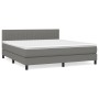 Cama box spring con colchón tela gris oscuro 160x200 cm de , Camas y somieres - Ref: Foro24-3140226, Precio: 504,07 €, Descue...
