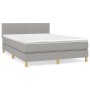 Cama box spring con colchón tela gris claro 140x200 cm de , Camas y somieres - Ref: Foro24-3140777, Precio: 427,35 €, Descuen...