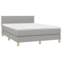 Cama box spring con colchón tela gris claro 140x200 cm de , Camas y somieres - Ref: Foro24-3140777, Precio: 427,35 €, Descuen...