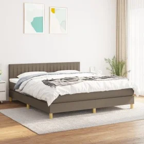 Cama box spring con colchón tela gris taupe 160x200 cm de , Camas y somieres - Ref: Foro24-3140789, Precio: 492,42 €, Descuen...