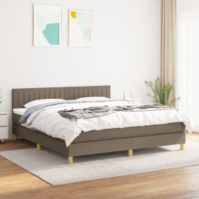 Cama box spring con colchón tela gris taupe 160x200 cm de , Camas y somieres - Ref: Foro24-3140789, Precio: 505,45 €, Descuen...