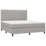 Cama box spring colchón y luces LED tela gris claro 160x200 cm de , Camas y somieres - Ref: Foro24-3135045, Precio: 573,73 €,...