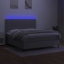 Cama box spring colchón y luces LED tela gris claro 160x200 cm de , Camas y somieres - Ref: Foro24-3135045, Precio: 573,73 €,...