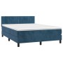 Cama box spring con colchón terciopelo azul oscuro 140x190 cm de , Camas y somieres - Ref: Foro24-3141423, Precio: 417,90 €, ...