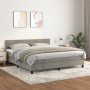 Cama box spring con colchón terciopelo gris claro 160x200 cm de , Camas y somieres - Ref: Foro24-3141371, Precio: 470,84 €, D...