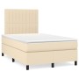 Cama box spring con colchón tela color crema 120x200 cm de , Camas y somieres - Ref: Foro24-3141926, Precio: 432,64 €, Descue...