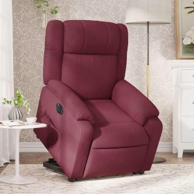 Sillón eléctrico reclinable elevable de tela rojo tinto en Sillones | Comprar online en Foru.es