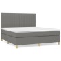 Cama box spring con colchón tela gris oscuro 160x200 cm de , Camas y somieres - Ref: Foro24-3142506, Precio: 565,22 €, Descue...