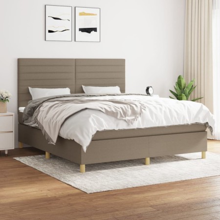 Cama box spring con colchón tela gris taupe 160x200 cm de , Camas y somieres - Ref: Foro24-3142429, Precio: 612,80 €, Descuen...