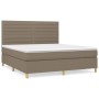 Cama box spring con colchón tela gris taupe 160x200 cm de , Camas y somieres - Ref: Foro24-3142429, Precio: 612,80 €, Descuen...