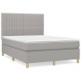 Cama box spring con colchón tela gris claro 140x200 cm de , Camas y somieres - Ref: Foro24-3142497, Precio: 510,14 €, Descuen...