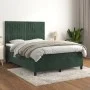Box spring bed with dark green velvet mattress 140x190 cm by , Beds and slatted bases - Ref: Foro24-3143142, Price: 516,92 €,...