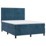 Cama box spring con colchón terciopelo azul oscuro 140x200 cm de , Camas y somieres - Ref: Foro24-3143149, Precio: 495,30 €, ...
