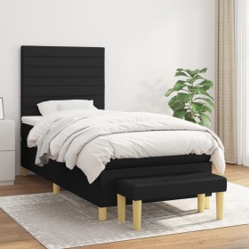 Cama box spring con colchón tela negro 80x200 cm de , Camas y somieres - Ref: Foro24-3137191, Precio: 326,87 €, Descuento: %