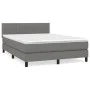 Box spring bed with dark gray fabric mattress 140x200 cm by , Beds and slatted bases - Ref: Foro24-3140218, Price: 431,32 €, ...