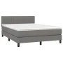 Box spring bed with dark gray fabric mattress 140x200 cm by , Beds and slatted bases - Ref: Foro24-3140218, Price: 431,32 €, ...
