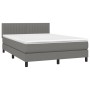 Cama box spring con colchón tela gris oscuro 140x200 cm de , Camas y somieres - Ref: Foro24-3140218, Precio: 443,67 €, Descue...