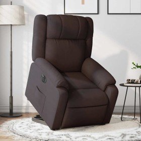 Sillón eléctrico reclinable elevable de tela marrón oscuro en Sillones | Comprar online en Foru.es