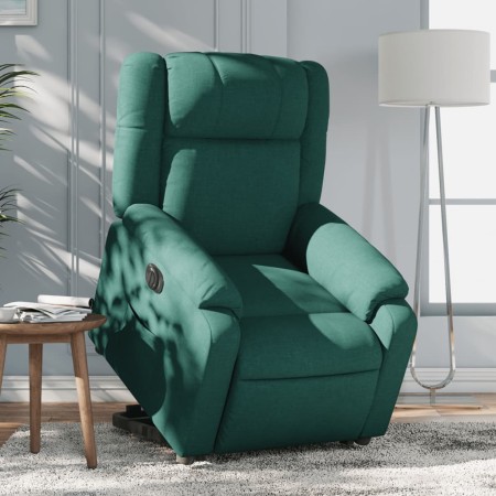 Sillón eléctrico reclinable elevable de tela verde oscuro en Sillones | Comprar online en Foru.es