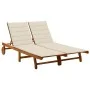 Tumbona de jardín 2 personas y cojines madera maciza de acacia by , Loungers - Ref: Foro24-3061376, Price: 410,82 €, Discount: %