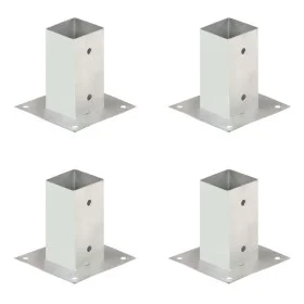 Anchors for posts 4 units galvanized metal 71 mm by , fence posts - Ref: Foro24-145447, Price: 30,63 €, Discount: %