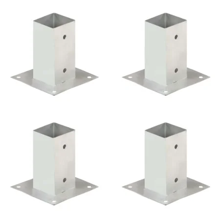 Anchors for posts 4 units galvanized metal 71 mm by , fence posts - Ref: Foro24-145447, Price: 30,63 €, Discount: %
