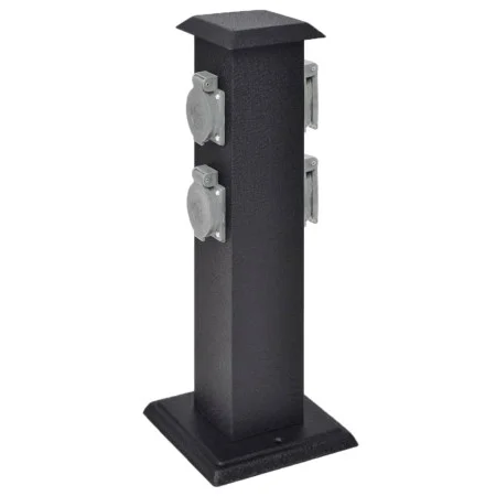 Columna negra con enchufes para el jardín de vidaXL, Enchufes de pared - Ref: Foro24-41233, Precio: 42,06 €, Descuento: %