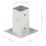 Anchors for posts 4 units galvanized metal 71 mm by , fence posts - Ref: Foro24-145447, Price: 30,63 €, Discount: %