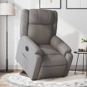 Sillón eléctrico reclinable elevable de tela gris taupe en Sillones | Comprar online en Foru.es