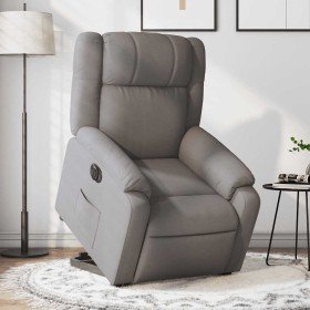 Sillón eléctrico reclinable elevable de tela gris taupe en Sillones | Comprar online en Foru.es