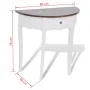 Mesa consola semicircular con cajón blanca y superficie marrón de vidaXL, Mesas auxiliares - Ref: Foro24-241531, Precio: 138,...
