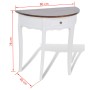 Mesa consola semicircular con cajón blanca y superficie marrón de vidaXL, Mesas auxiliares - Ref: Foro24-241531, Precio: 141,...