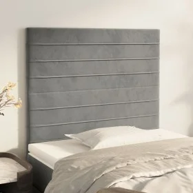 Headboards 2 units of light gray velvet 80x5x78/88 cm by , Headboards and footboards - Ref: Foro24-3116502, Price: 51,61 €, D...