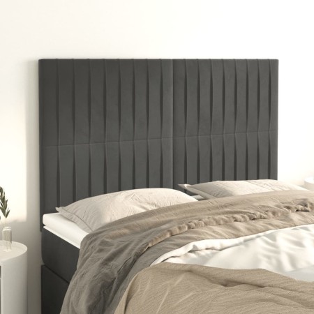 Cabeceros 4 unidades terciopelo gris oscuro 72x5x78/88 cm de , Cabeceros y pies de cama - Ref: Foro24-3116619, Precio: 111,57...