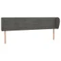 Dark gray velvet headboard 163x23x78/88 cm by , Headboards and footboards - Ref: Foro24-3117339, Price: 70,01 €, Discount: %