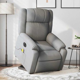 Sillón de masaje eléctrico reclinable elevable tela gris claro en Sillones | Comprar online en Foru.es