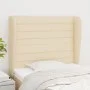 Headboard with cream fabric ears 83x23x118/128 cm by , Headboards and footboards - Ref: Foro24-3118075, Price: 78,73 €, Disco...