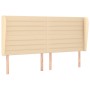 Cabecero con orejas de tela color crema 163x23x118/128 cm de , Cabeceros y pies de cama - Ref: Foro24-3118107, Precio: 137,86...