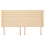 Cabecero con orejas de tela color crema 163x23x118/128 cm de , Cabeceros y pies de cama - Ref: Foro24-3118107, Precio: 137,86...