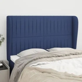 Headboard with blue fabric ears 147x23x118/128 cm by , Headboards and footboards - Ref: Foro24-3118198, Price: 109,99 €, Disc...