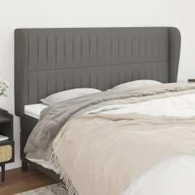 Headboard with dark gray fabric ears 163x23x118/128 cm by , Headboards and footboards - Ref: Foro24-3118201, Price: 130,35 €,...