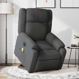 Sillón de masaje eléctrico reclinable elevable tela gris oscuro en Sillones | Comprar online en Foru.es