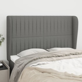 Cabecero con orejas de tela gris oscuro 147x23x118/128 cm de , Cabeceros y pies de cama - Ref: Foro24-3118193, Precio: 131,81...