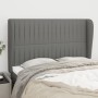 Cabecero con orejas de tela gris oscuro 147x23x118/128 cm de , Cabeceros y pies de cama - Ref: Foro24-3118193, Precio: 131,81...