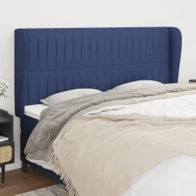 Headboard with blue fabric ears 203x23x118/128 cm by , Headboards and footboards - Ref: Foro24-3118222, Price: 128,93 €, Disc...
