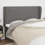 Headboard with dark gray fabric ears 203x23x118/128 cm by , Headboards and footboards - Ref: Foro24-3118217, Price: 117,79 €,...