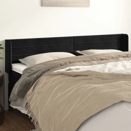 Kopfteil aus schwarzem Samt, 163 x 16 x 78/88 cm von , Kopf- und Fußteile - Ref: Foro24-3118964, Preis: 78,89 €, Rabatt: %