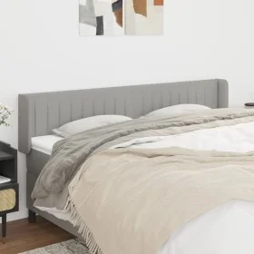 Light gray fabric headboard 163x16x78/88 cm by , Headboards and footboards - Ref: Foro24-3119012, Price: 70,88 €, Discount: %