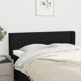 Black fabric headboard 147x16x78/88 cm by , Headboards and footboards - Ref: Foro24-3119006, Price: 59,71 €, Discount: %
