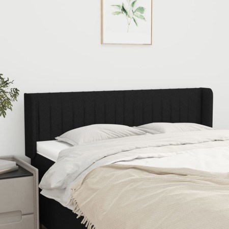 Cabecero de tela negro 147x16x78/88 cm de , Cabeceros y pies de cama - Ref: Foro24-3119006, Precio: 59,71 €, Descuento: %